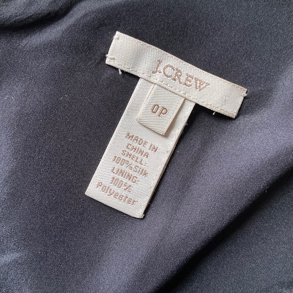 LIKE NEW J. Crew | Silk Chiffon Knot Dress Size 0 Petite Little Black Dress - Picture 4 of 16